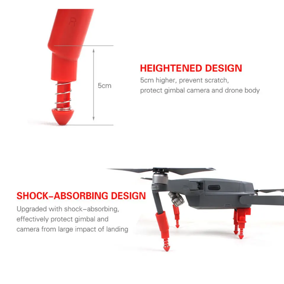 Модернизированный Посадка Skid повышенной амортизирующие Шасси Стабилизаторы Gimbal протектор с Весна для dji Мавик Pro