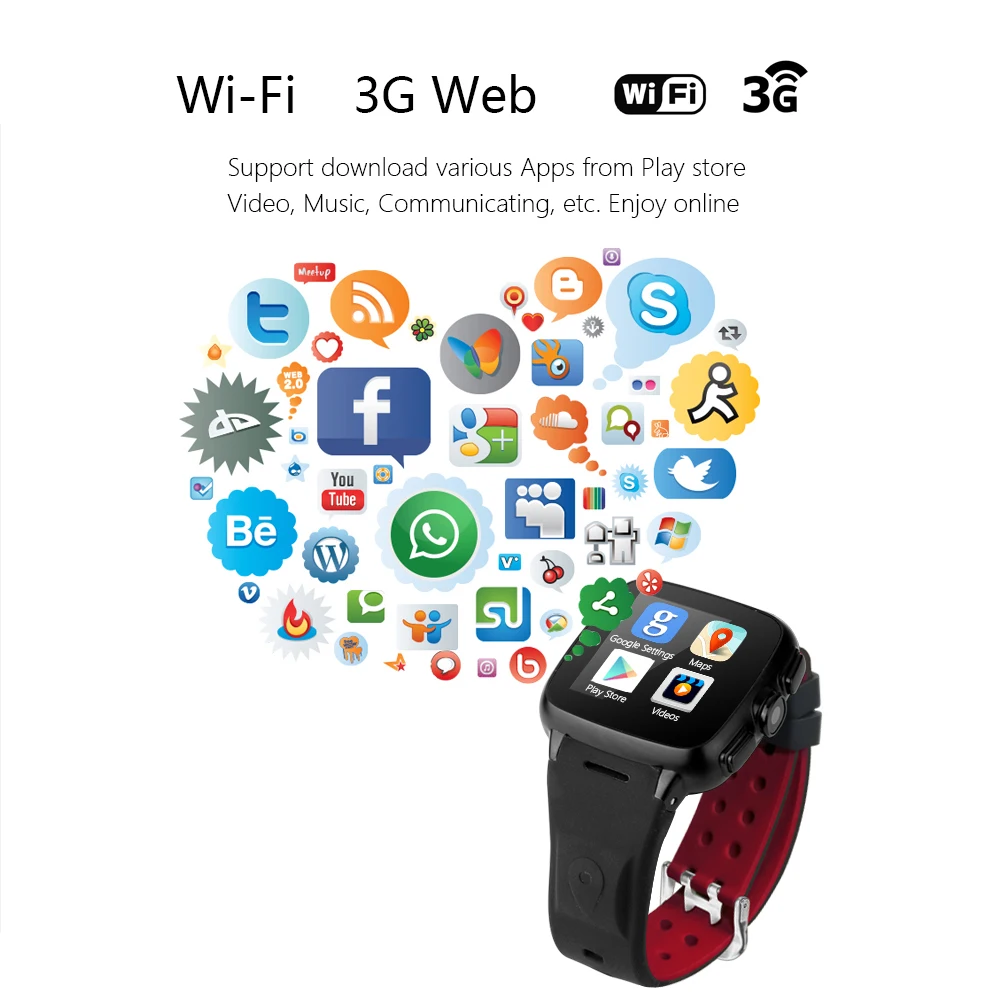 F05 Smart watch Android 3G watch phone 1G RAM 8G ROM 2MP camera heart rate tracker Pedometer WIFI GPS Bluetooth smartwatch