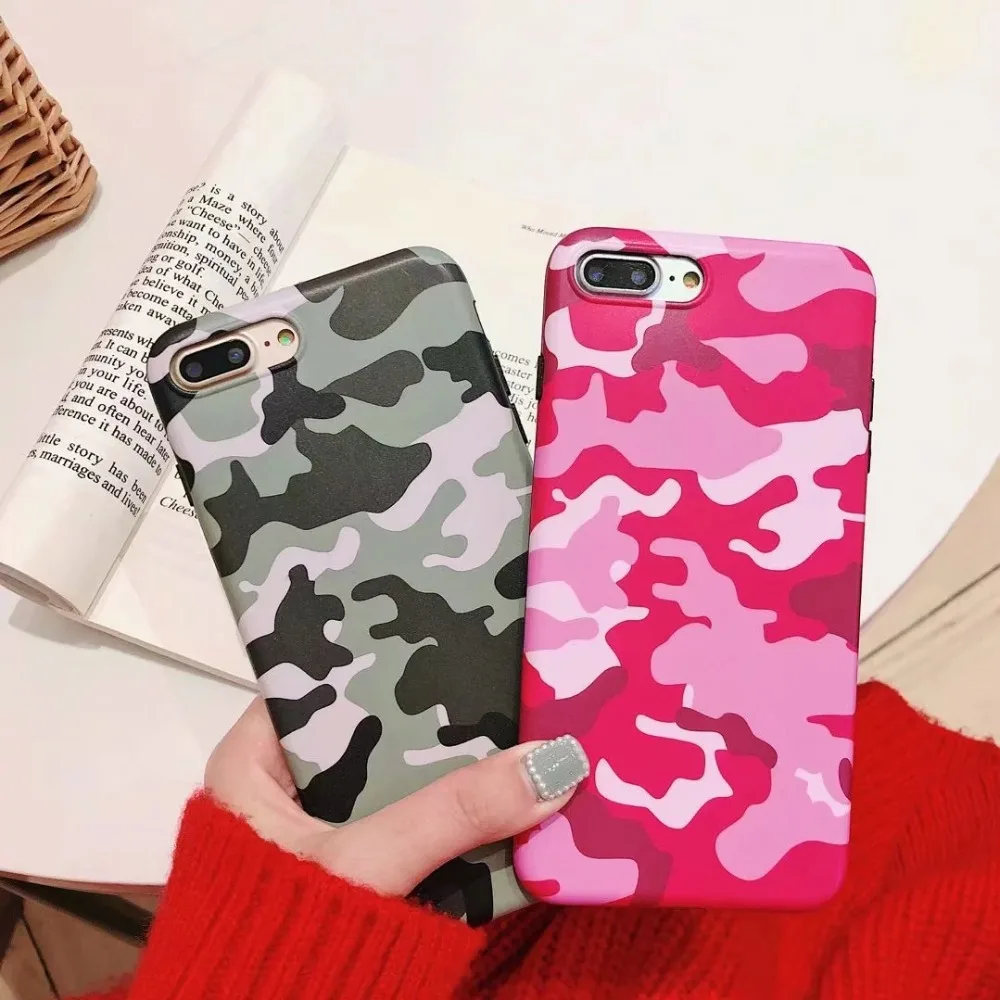 

JeKacci Camouflage Case for iPhone 7 Army Protection Shockproof Silicone Phone Case for iPhone 6 6s Plus 7 8 X Xs Max XR Cover