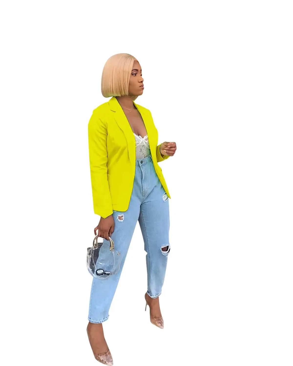 

2019 new women open stitch long sleeve blazer fashion office lady vintage blazers coat outwear BL7301