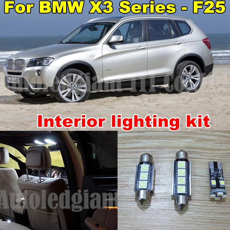 WLJH White Canbus Car Dome Vanity Puddle LED for BMW X3 Series F25 LED