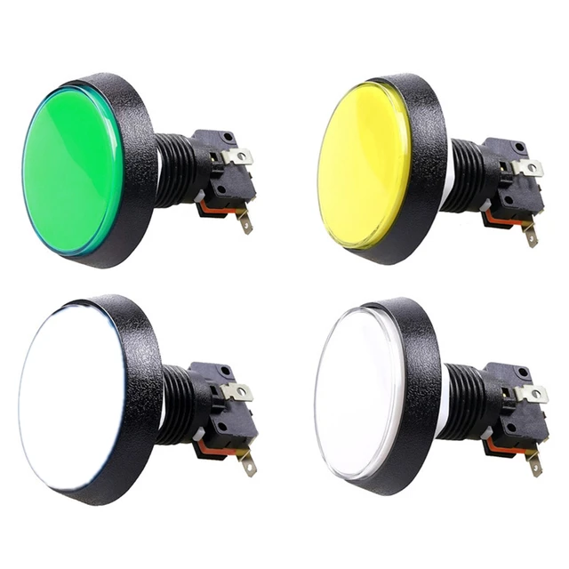Button 5 Colors LED Light 60MM 45MM Big Round Arcade Video Player Push