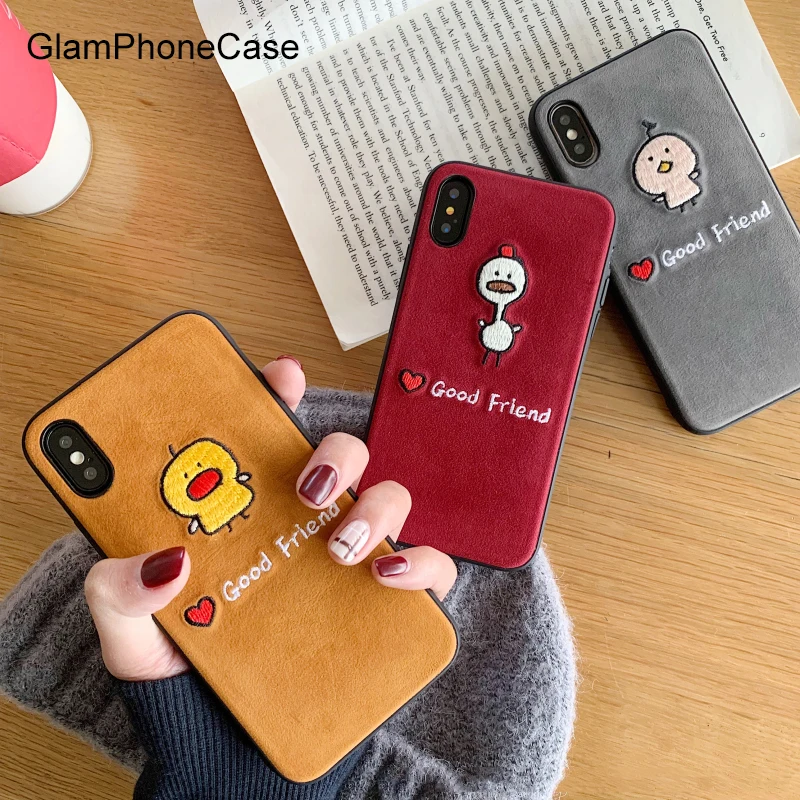 GlamPhoneCase Embroidery Good Friend Phone Case For iPhone