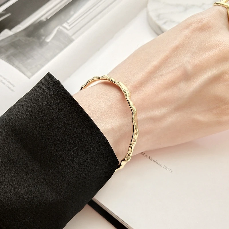 bangles simples selvagem moda moderna textura pulseiras