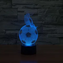Думая футбол 3D лампы для ночного света лирика светодиодное освещение детская комната новые подарки ночник изменение цвета