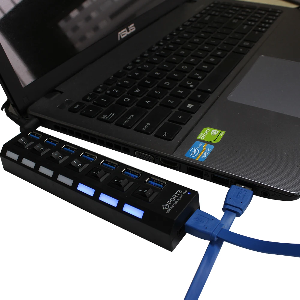 Микро концентратор с 7 портами USB 3 0 портативный Суперскоростной разветвитель 5