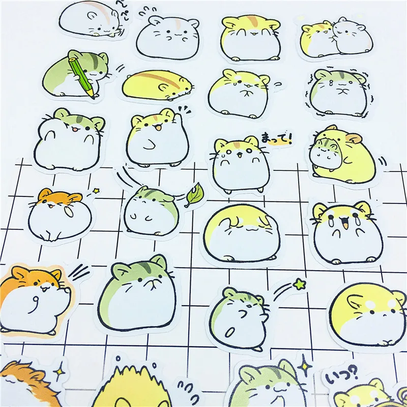 

38 PCS Anime cute little hamster Stickers Crafts And Scrapbooking stickers book Student label Decorative sticker kids toys