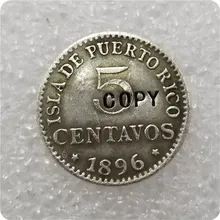 Copia de moneda de PUERTO RICO, 5 centavos, 1896