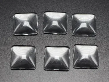 

100 Transparent Clear Square Dome Flatback Glass Cabochon 12X12mm