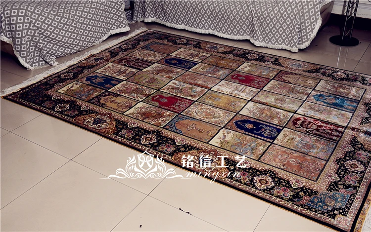 6'x9' четыре сезона турецкий ручной работы коврики декоративные Шелковый ковер ручной работы