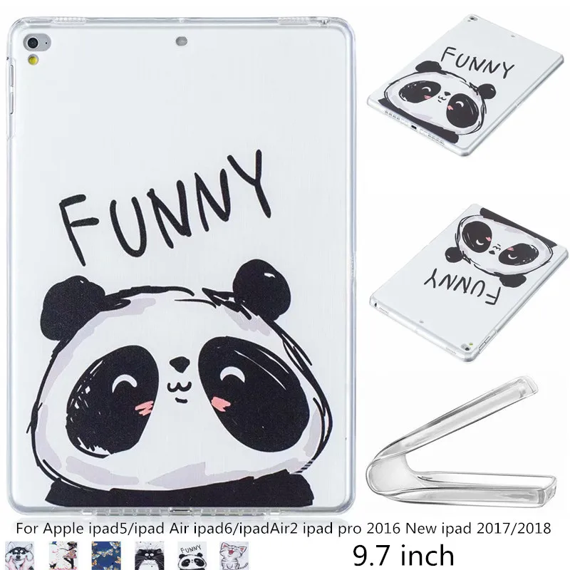 

For Apple ipad 9.7 2017 2018 Ultra light Cartoon Tablet case TPU Soft Back Cover for ipad 5 6 air 1 2 Cases for iPadpro 9.7 2016