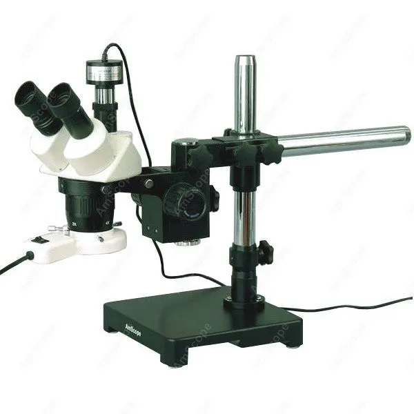 AmScope поставляет 20X-40X-80X бум стенд стерео микроскоп + флуоресцентный свет камера