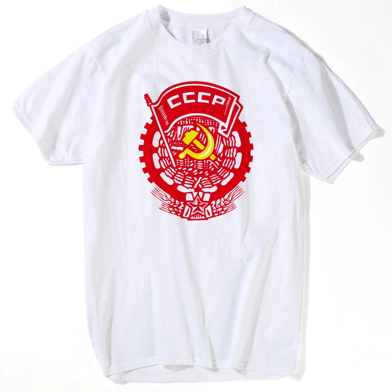 CCCP футболки для мужчин СССР Россия Космос короткий рукав мужская футболка удобный топ забавные мужские футболки уличная одежда