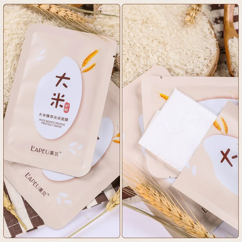 white Rice whitening facial face mask Moisturizing cosmetics skin care sheet mask korean women beauty and health peel off mask white Rice whitening facial face mask Moisturizing cosmetics skin care sheet mask korean women beauty and health peel off mask