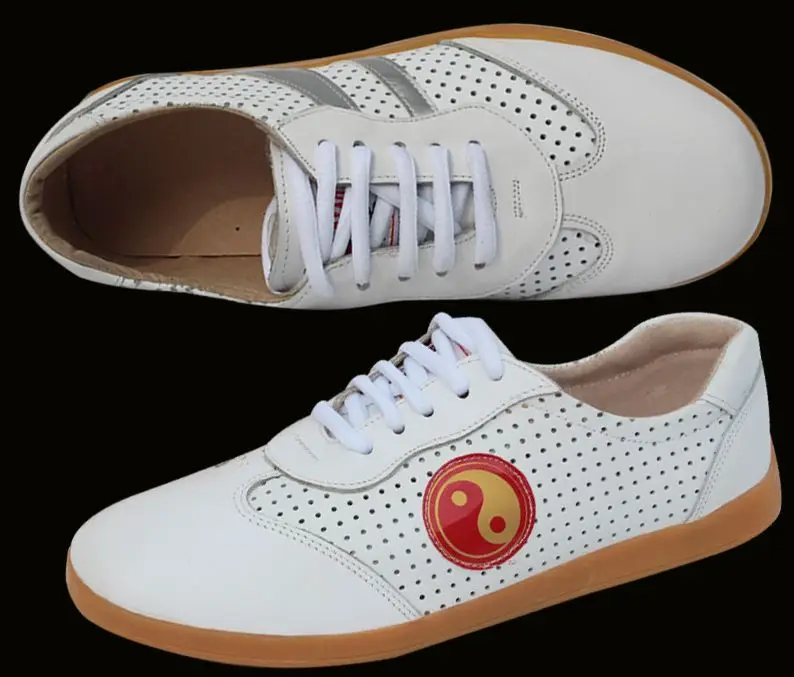 unisex 2color summer cowhide kids&Adult kung fu shoes children Martial