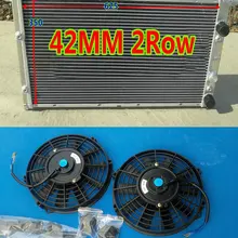 1994-1998 2Row 42 мм алюминиевый радиатор для гоночного автомобиля для VW Volkswagen Golf Mk3 MK III GTI MT 2.8L VR6+ вентилятор 94 95 96 97 98