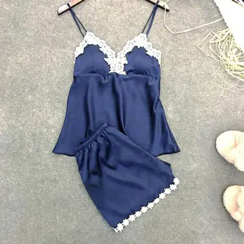 

Women's Clothing lace satin pajama summer nightwear sexy lingerie pajamas women homewear pajamas sets