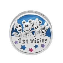 DIY Подходит для Pandora Charms браслеты мышь и друзья ''1st Visit'' бусины 925 пробы-серебро-ювелирные изделия