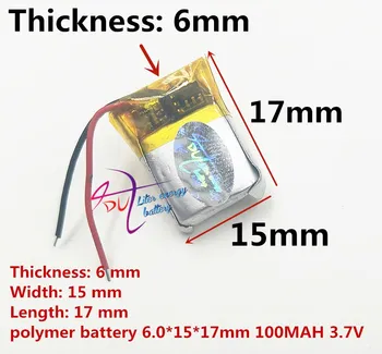 

best battery brand 3.7V polymer lithium battery 601517 100mah MP4 MP3 Bluetooth small toy small sound box recording pen