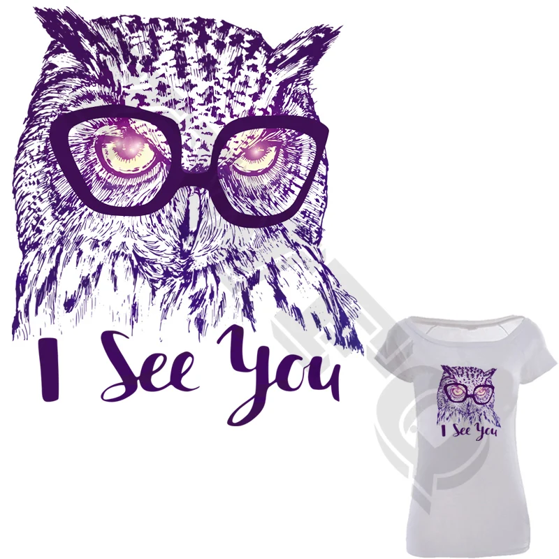 

Clothes Patches Owl With Glasses Clothing Deco New Design Washable Badges Heat Transfer Diy Accessory Patches