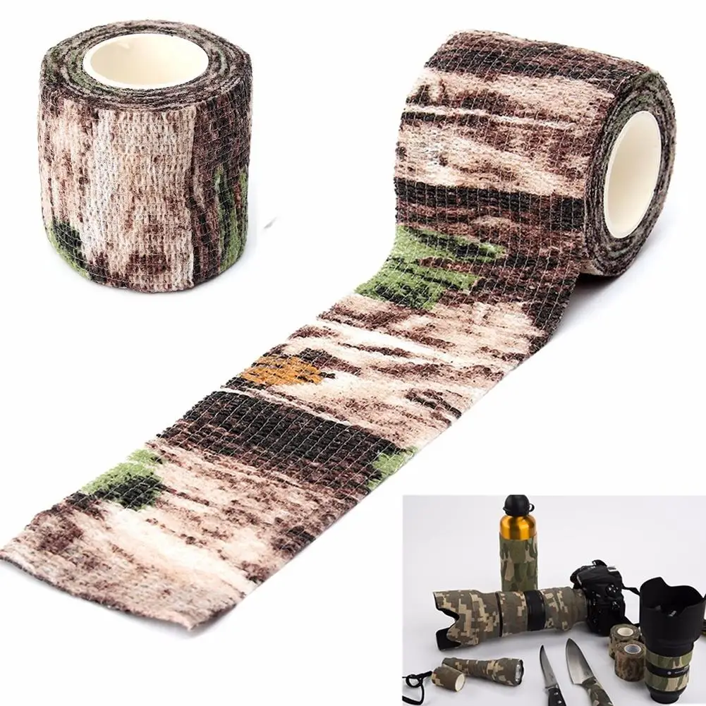 

New Adhesive Camouflage Tape Camping Hunting Stretch Bandage Wrap Elastic Stealth