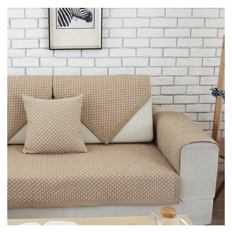 Camel plaid sofa covers for living room Modern Home sofa bed cover four