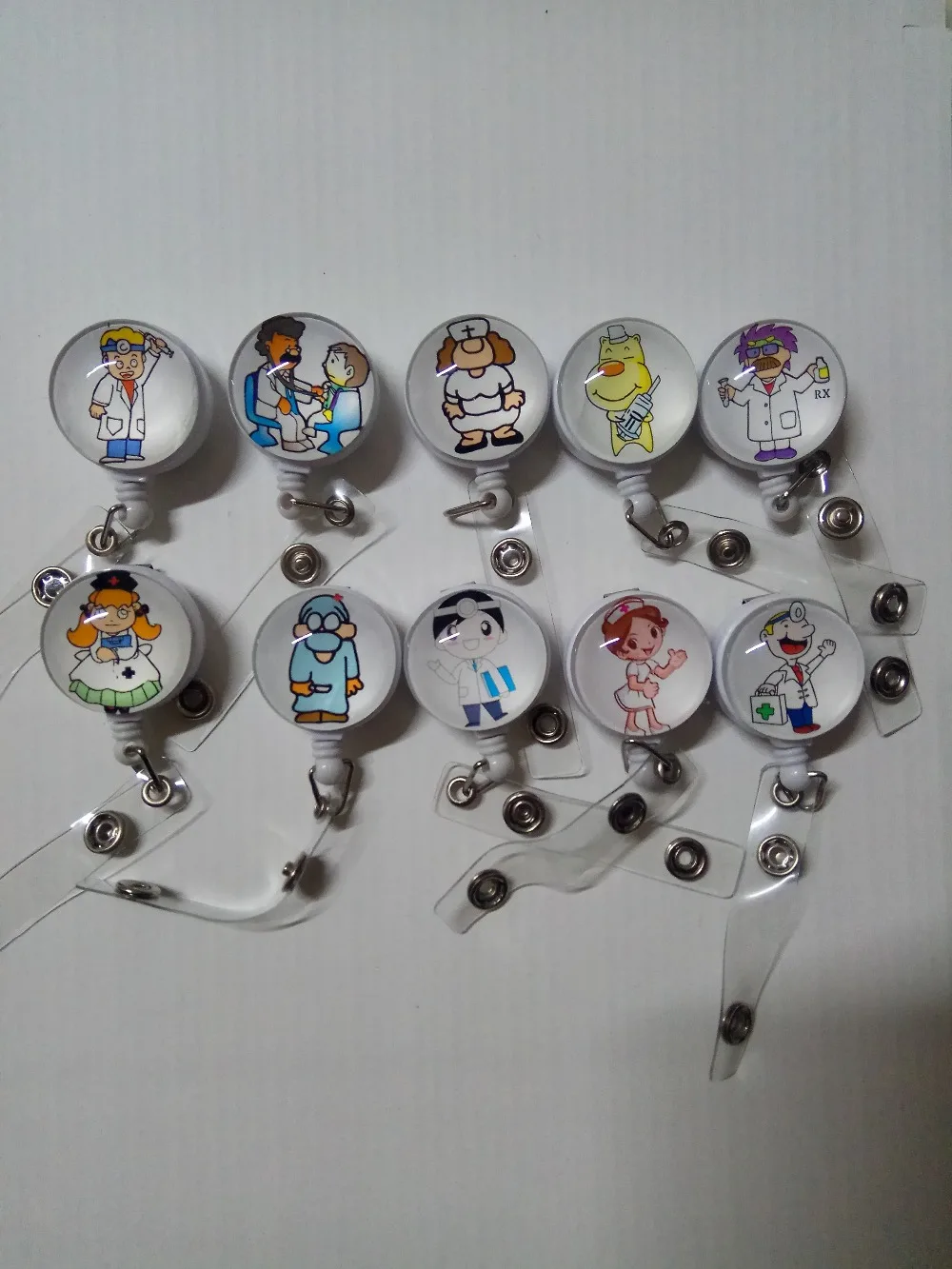 

Varied Nurse Doctor ID Badge Reel keyring recoil nurse gift 10pcs/lot