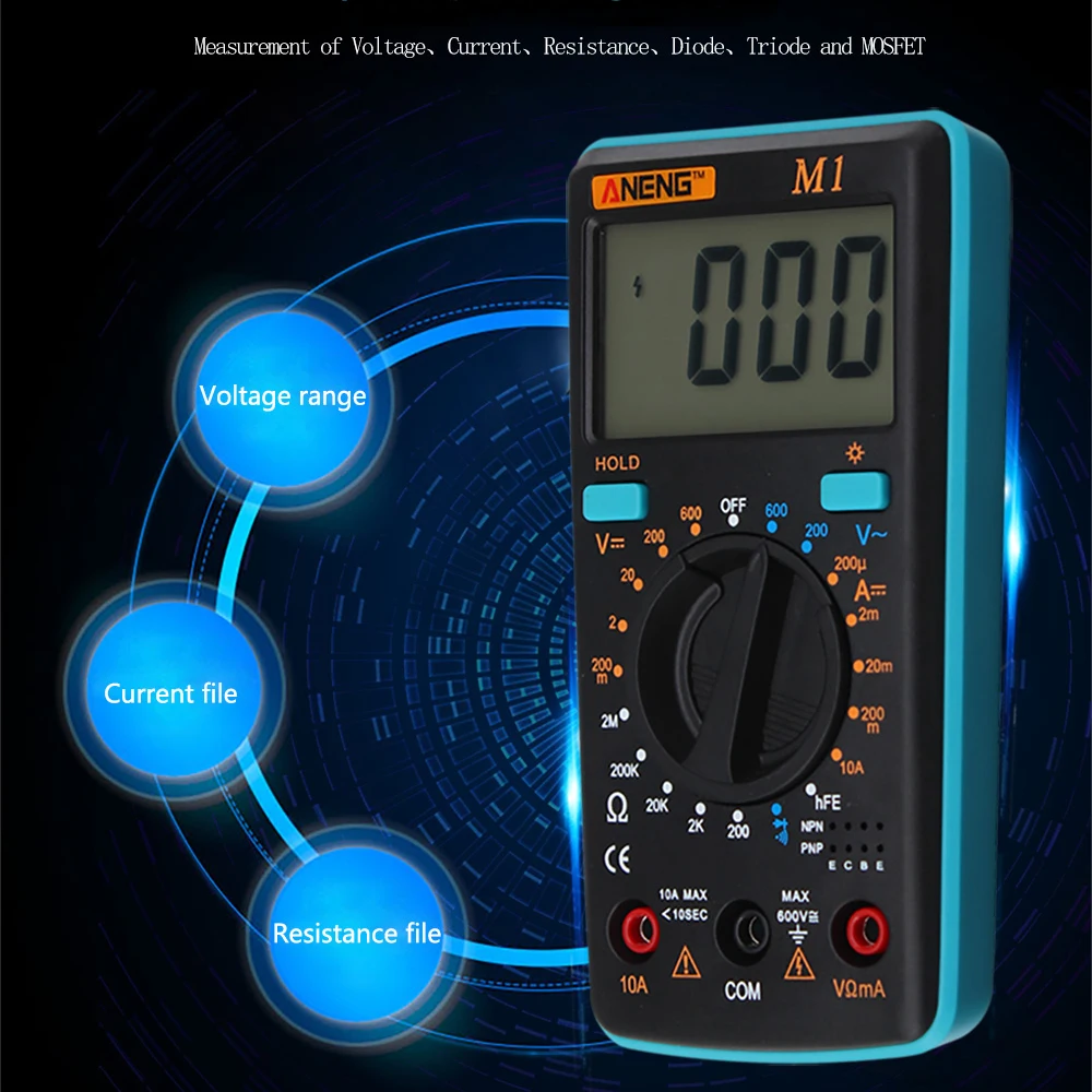 Многофункциональный 19999 отсчетов Цифровой мультиметр NCV сопротивление частоты Автоматическое отключение питания AC DC Напряжение Амперметр ток