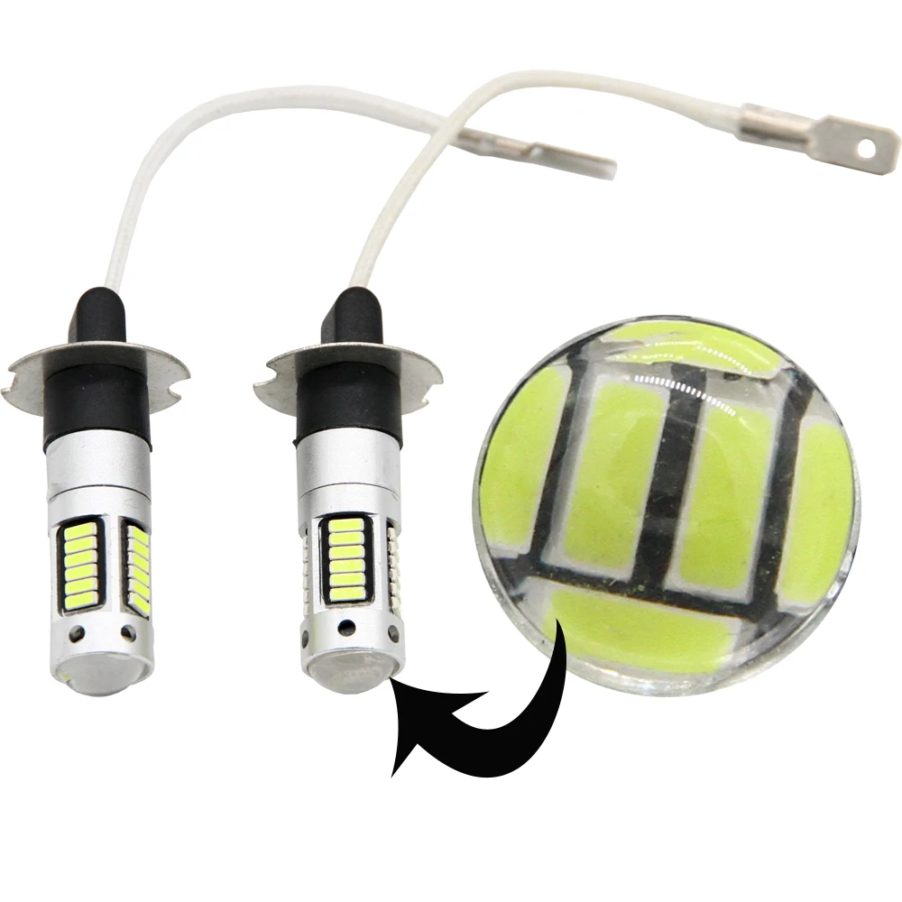 2 шт. сменные светодиодсветодиодный лампы 30 SMD 4014 H3 PK22s для противотуманных фар