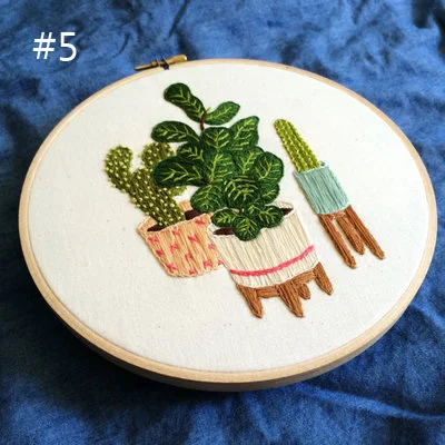 DIY 3d вышивка для начинающих наборы для рукоделия вышивка крестиком растения и кактус Скандинавская настенная живопись искусство домашний Декор подарок другу - Цвет: 5