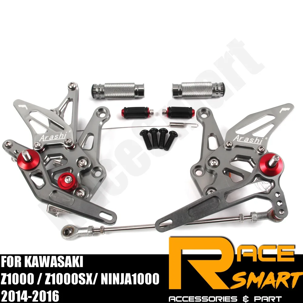 

FOR KAWASAKI Z1000 Z1000SX Ninja1000 2014-2016 Rear Footrests Foot Rest Pegs Pedal Motorcycle Accessories CNC Adjustable Rearset