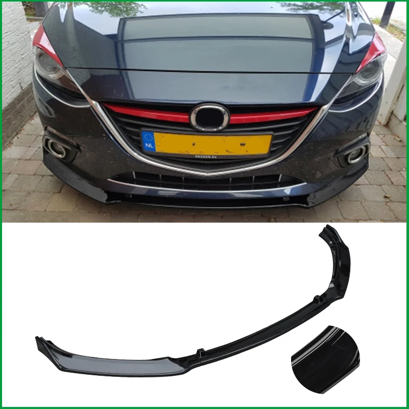 

For Mazda 3 M3 Axela 2014-2018 Body Kit Front Bumper Lower Grille Diffuser Protector Plate Lip Spoiler Cover Trim Car Styling