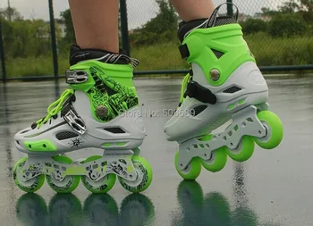

free shipping adult's roller skates RX4 v frame cnc white green black green ABEC-7