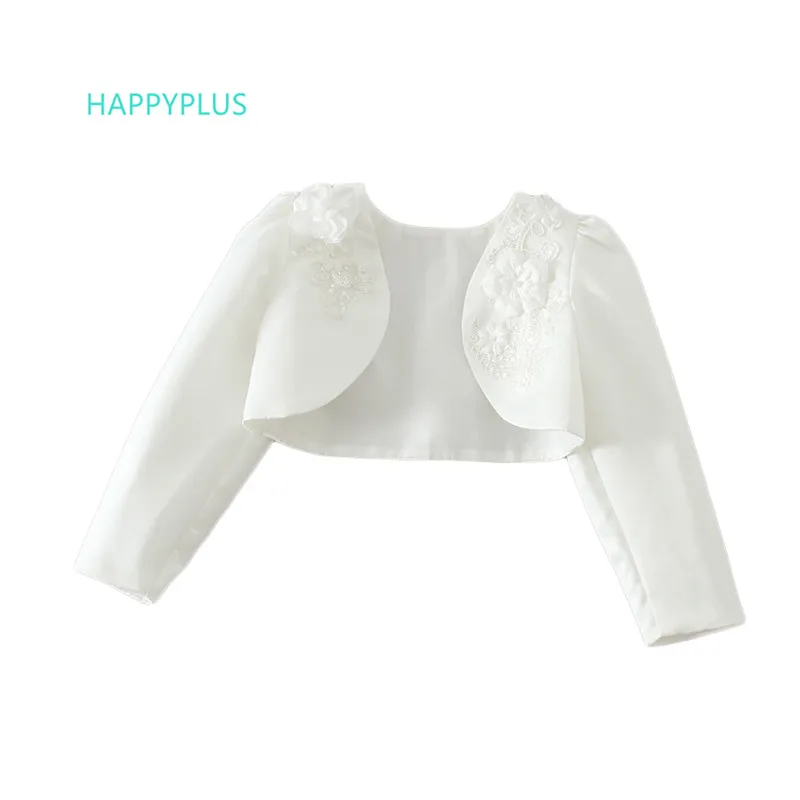 HAPPYPLUS официальные короткие кардиганы с длинным рукавом для девочек пальто белыми