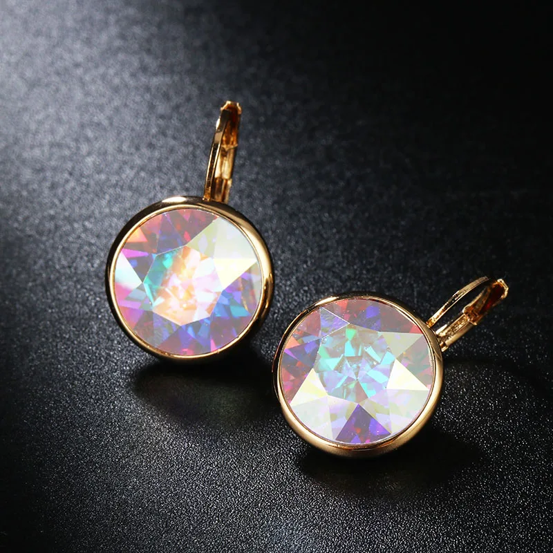 IDESTINY 11,11, белые женские серьги с кристаллами Bella, настоящие Австрийские модные серьги-гвоздики, вечерние ювелирные изделия, аксессуары