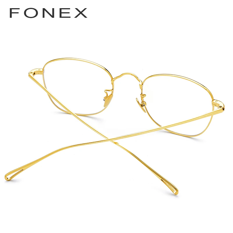 FONEX B титановая оправа для очков, мужские ретро квадратные очки по рецепту, женские Овальные очки для близорукости, оптические очки 887