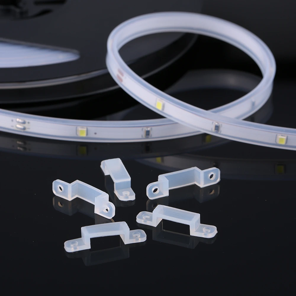 

50pcs Translucent Fastener Clips Flexible Mounting Fixer Strip Light Clips for Fixing LED Strip Lights 5050 5730 3528 2835