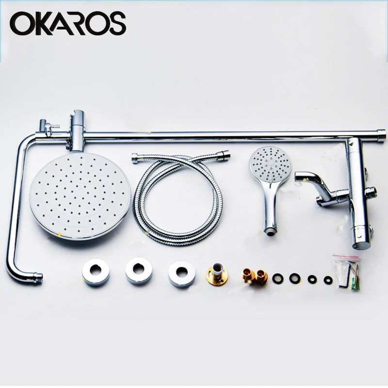OKAROS настоящий робинет смеситель для душа 3 отверстия Термостатический душ ванная комната горячая и холодная ванная душевая кран для ванны, душа