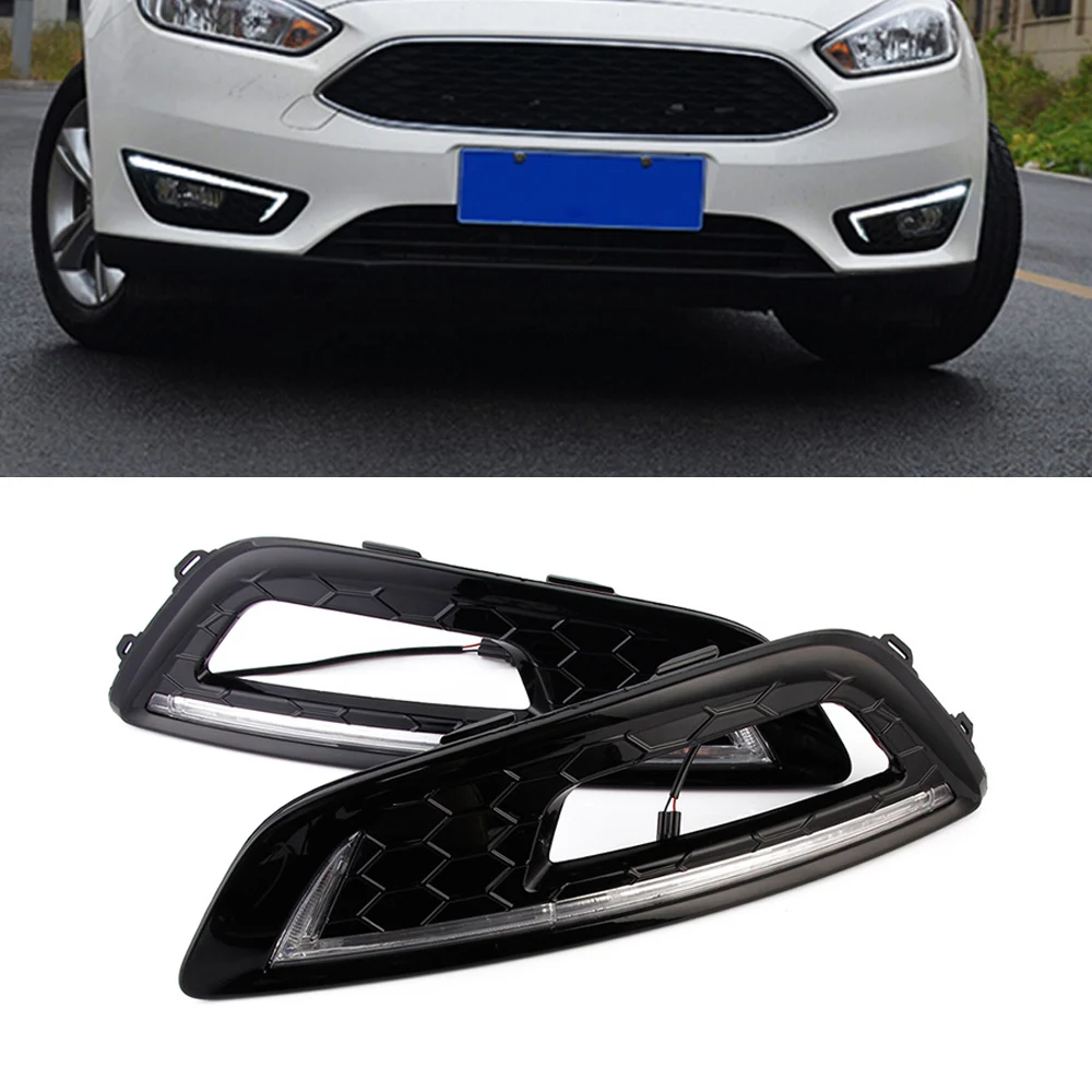 

2pcs/set Auto Car LED Day lights DRL Daytime Running Light Driving Lamp Set For Ford Focus 2015 White US