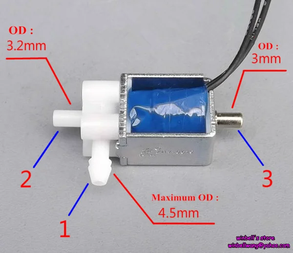 Абсолютно двухпозиционный Трехходовой Соленоидный клапан для молокоотсос 12*14*18 мм 3 V-24 V электрический клапан воздушный клапан