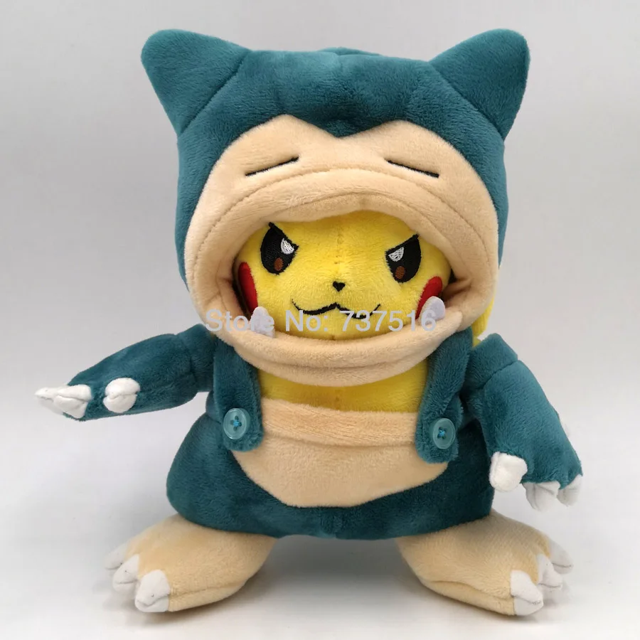 Аниме Snorlax плюшевый Пикачу мягкие куклы, чучела животных детские игрушки-персонажи Детский Рождественский подарок 8 дюймов - Цвет: Snorlax Pikachu