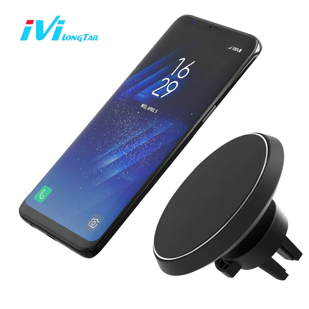 

Qi Wireless Charger Car Air Vents Clamp Magnetic Stand Holder W3 Charging for iPhone X 8 Samsung S8/S9 Plus Wireless Charger