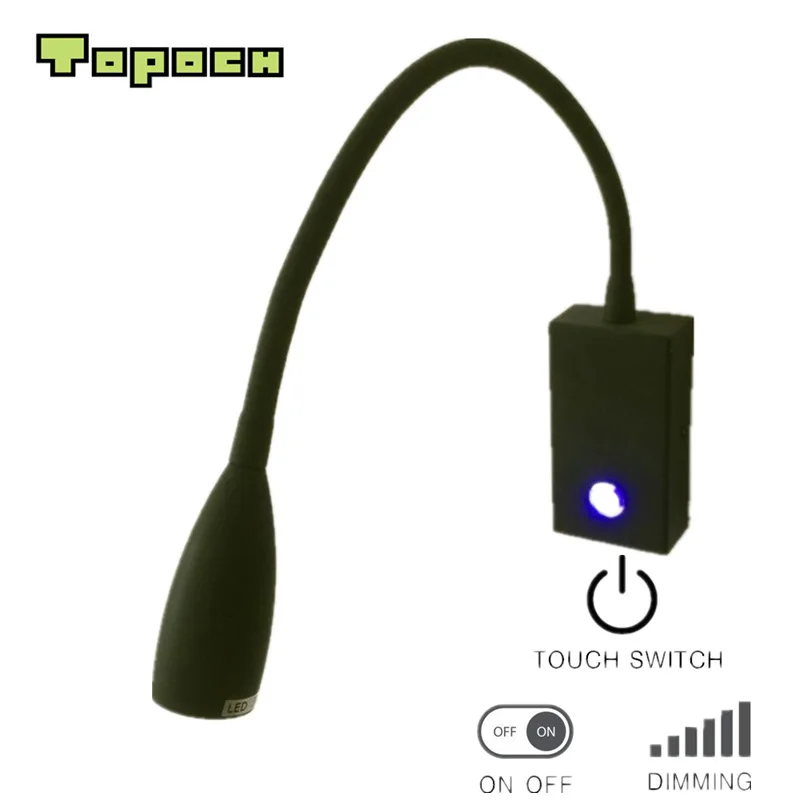 Us 28 49 5 Off Topoch Dim Light For Bedroom Led 3w Touch Dimmer On Off Switch Blue Mood Light Standby Lighting Position Adjustable Narrow Beam In