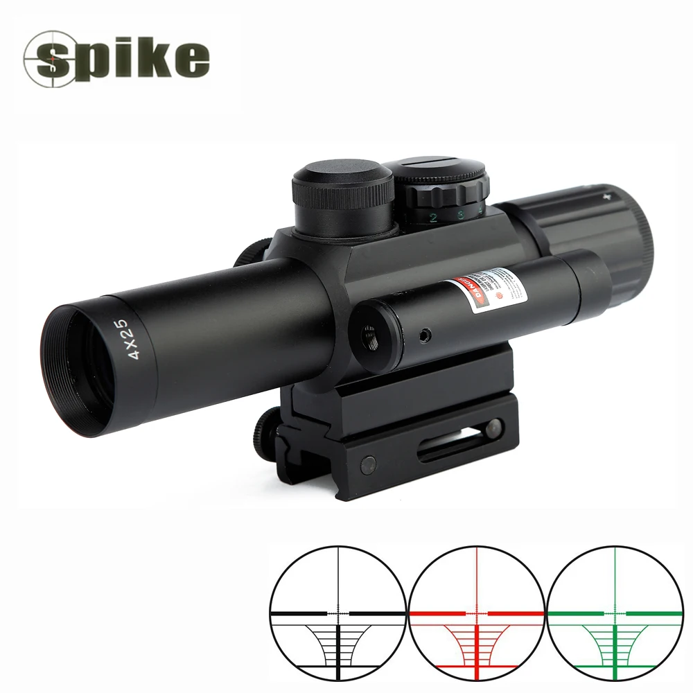 Spike M6 11mm 20mm dovetail tactical scope 4x25 rifle sights with red