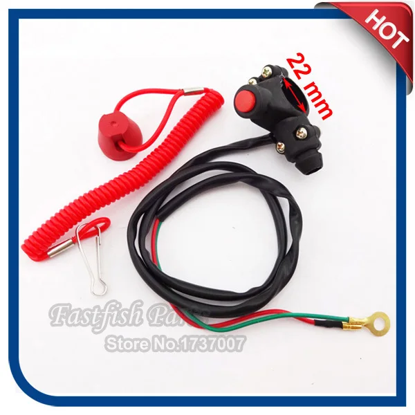 Engine Kill Stop Switch Tether Closed Safety Push Button For TRX Pocket