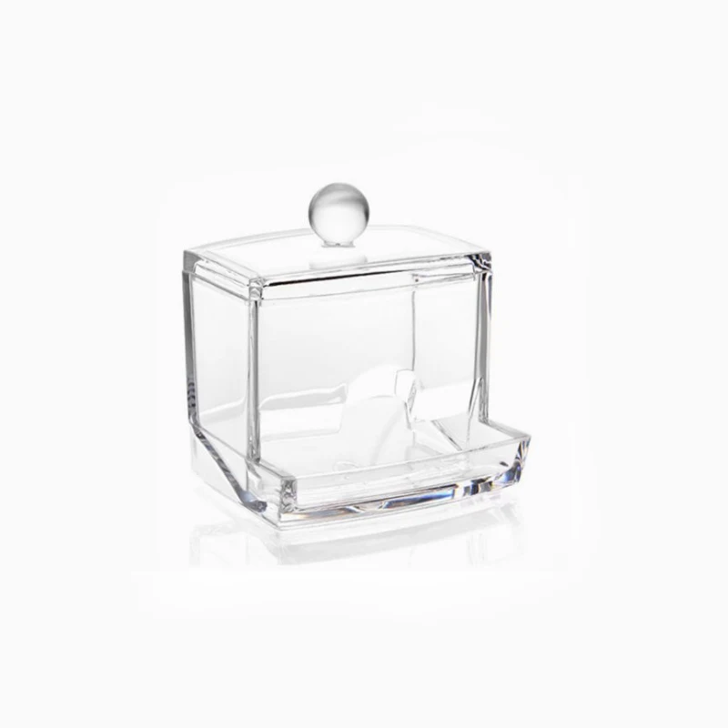 Портативный контейнер прозрачный ватная палочка Косметика пластиковая коробка для украшений кристалл ватные палочки стеллаж для хранения Коробка для хранения