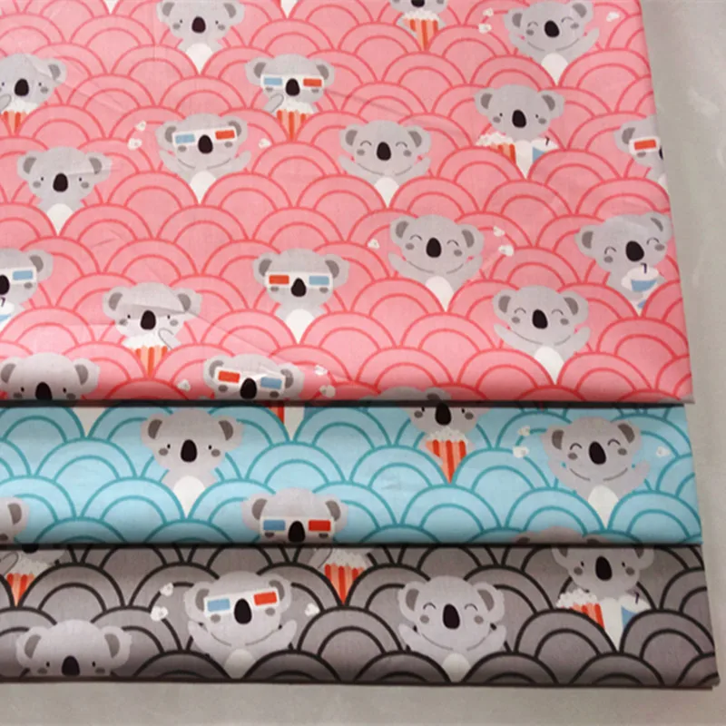 

Half Meter Cute Bear Print 100% Cotton Twill Fabric Baby Cloth Infant Bedding Sewing Cloth B255