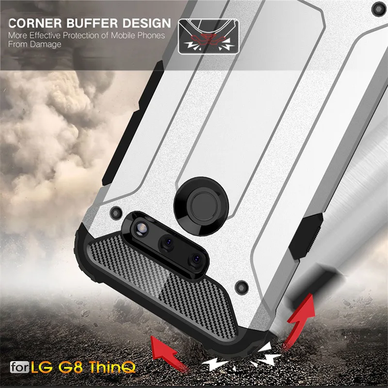 Phone Case For LG G8 Hard PC With Soft TPU Case For LG G8 ThinQ Heavy Duty Armor Silicon Cover Shell Coque Capa Fundas (4)