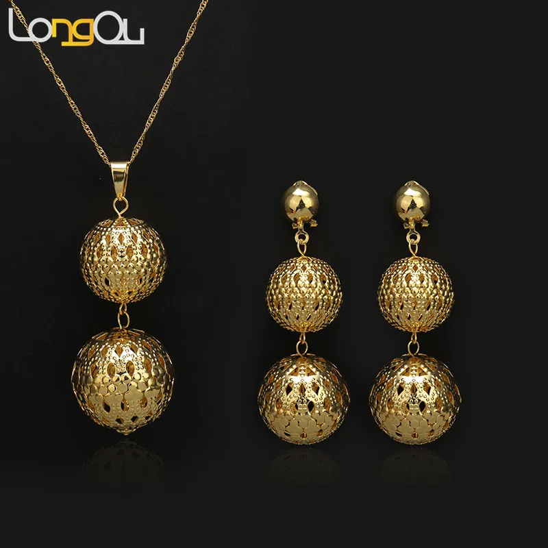 

Wholesale Jewelry set 2019 Fashion Heart-shaped Hollow Lantern Stud Hang down Earrings Pendant For Women New Valentine's gift