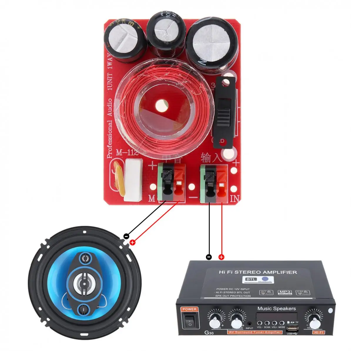 M-112A Solderless Регулируемая частота 80 Вт Mid Tone Divider автомобильный динамик Рог профессиональный автомобильный аудио Чистый Шаг звук делитель